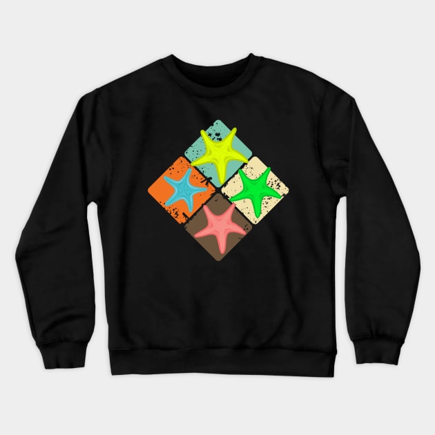 Colorful Starfish Crewneck Sweatshirt by Imutobi